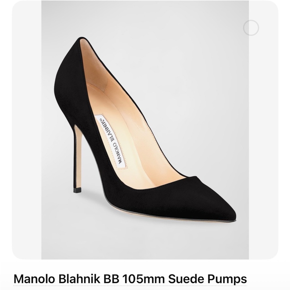 Manolo Blahnik Black Suede Stiletto Pump